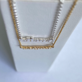 925 Sterling Silver Micro Block 3mm Name Necklace