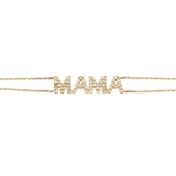 14K Solid Yellow Gold MAMA Diamond Bracelet