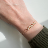 14K Solid Yellow Gold MAMA Diamond Bracelet