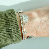 925 Sterling Silver Religious Medals Bracelet with Cubic Zirconias