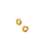 14K Solid Yellow Gold Flat Knot Earrings