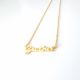 925 Micro Gold Plated Cursive 3mm Name Necklace