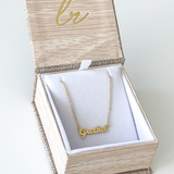 925 Micro Gold Plated Cursive 3mm Name Necklace