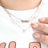 925 Gold Plated Micro Block 3mm Name Necklace