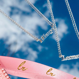 925 Sterling Silver Micro Block 3mm Name Necklace