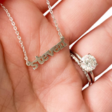 925 Sterling Silver Micro Block 3mm Name Necklace