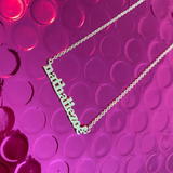 925 Sterling Silver Micro Block 3mm Name Necklace