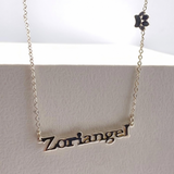 925 Sterling Silver Micro Block 3mm Name Necklace