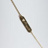 14K Solid Yellow Gold Customizable Baby & Kids ID Bracelet with Silhouette