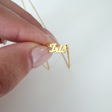 925 Micro Gold Plated Cursive 3mm Name Necklace
