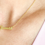 925 Micro Gold Plated Cursive 3mm Name Necklace