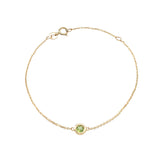 14K Solid Gold Birthstone Bezel Bracelet – Personalized Gemstone Jewelry
