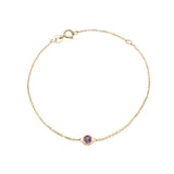 14K Solid Gold Birthstone Bezel Bracelet – Personalized Gemstone Jewelry