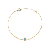 14K Solid Gold Birthstone Bezel Bracelet – Personalized Gemstone Jewelry