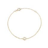 14K Solid Gold Birthstone Bezel Bracelet – Personalized Gemstone Jewelry