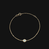 14K Solid Gold Birthstone Bezel Bracelet – Personalized Gemstone Jewelry