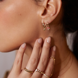 14K Solid Gold 5 Cubic Zirconias Ring