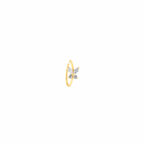 14K Solid Yellow Gold CZ Butterfly Nose Ring Hoop