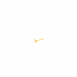 14K Solid Yellow Gold CZ 2mm Solitaire Straight Post Nose Earring