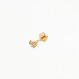 14K Solid Yellow Gold Cubic Zirconia Heart Piercing Earring – Playful Luxury