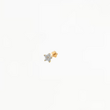 14K Solid Yellow Gold Cubic Zirconia Flower Piercing Earring – Elegant Luxury