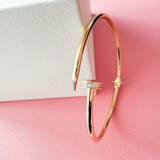 14K Solid Gold Adjustable Fancy Bangle