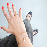 14K Solid Gold Adjustable Fancy Bangle