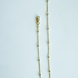 14K Solid Yellow Gold Cuban Italian Beads Anklet