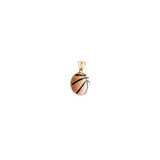 14K Solid Yellow and Rose Gold Basketball Charm Pendant