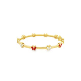 18K Gold-Plated Brass Girl’s Bangle with Enamel Butterflies
