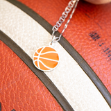925 Sterling Silver Custom Basketball Enamel Pendant
