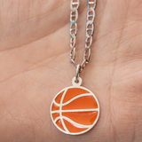 925 Sterling Silver Custom Basketball Enamel Pendant