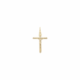 14K Solid Yellow Gold 14K Gold INRI Crucifix Cross Pendant