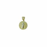 14K Solid Yellow and White Gold Saint Benedict Medal