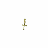 14K Solid Yellow Gold 17mm Cross Pendant