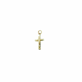 14K Solid Yellow Gold 16mm Crucifix Cross Pendant