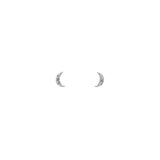 925 Sterling Silver Mini CZ Moon Stud Earrings