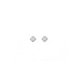 925 Sterling Silver 6.2mm CZ Clover Stud Earrings