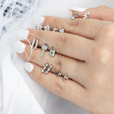 925 Sterling Silver Square Screw Back Earrings