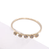 14K Solid Gold 5 Cubic Zirconias Ring