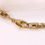 14K Solid Yellow Gold Box Italian Link Bracelet