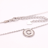 925 Sterling Silver Cubic Zirconia Initial  Necklace