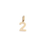 14K Solid Gold Small Number Pendant