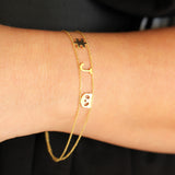 Customizable Double Chain Initials or Details Bracelet