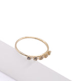 14K Solid Gold 5 Cubic Zirconias Ring