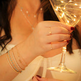 14K Solid Yellow Gold CZ Chain Ring