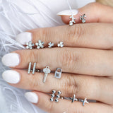 925 Sterling Silver Square Screw Back Earrings