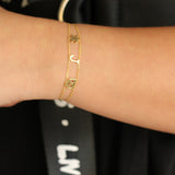 Customizable Double Chain Initials or Details Bracelet