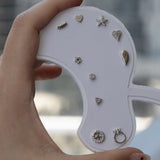 925 Sterling Silver CZ Peace & Love Stud Earrings