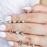 925 Sterling Silver Balls Bar Screw Back Earrings